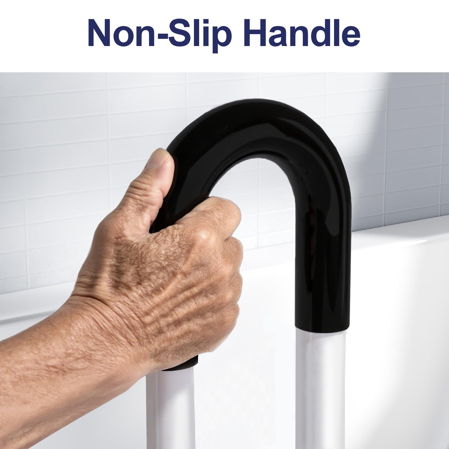 Bathtub Handle Grab Bar, Bathtub Safety Rail & Shower Grab Bars for Seniors, Baby, Elderly, and Disabled, Fits 3"–7" Tub Walls, Waterproof Non-Slip Handle and Holds 300lbs