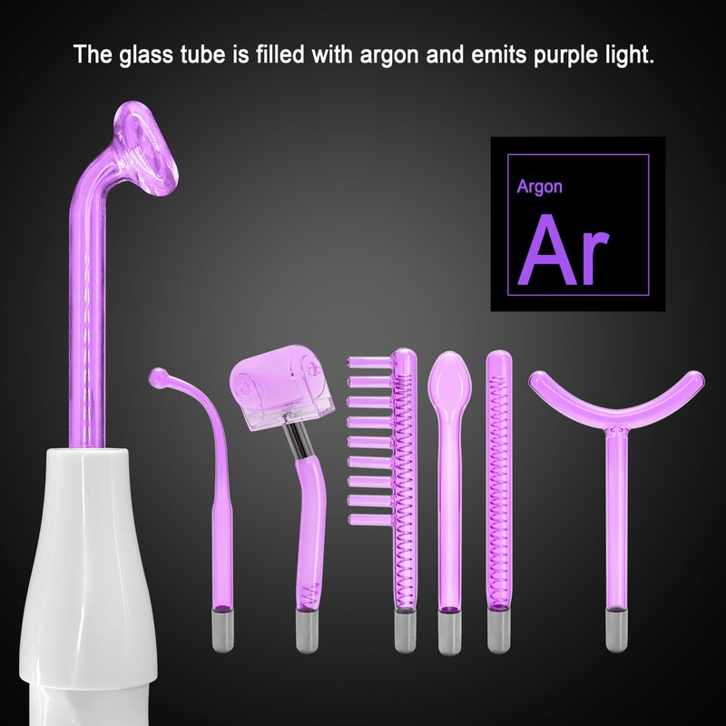 Hi Frequency Facial Care Tool Skin Tonning Device with 7 Electrode Tubes 2 Colors Options Elitzia ETSC640NP (Purple)