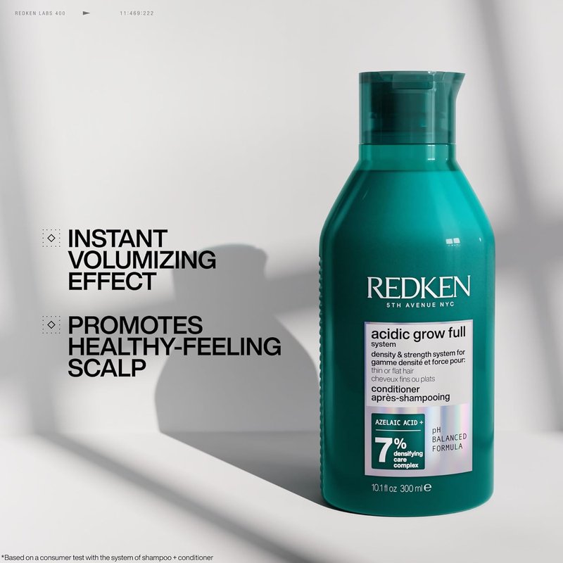 Redken Acidic Grow Full System Conditioner - Lightweight Formula for Thicker Hair & Hydrated Scalp with Azelaic Acid