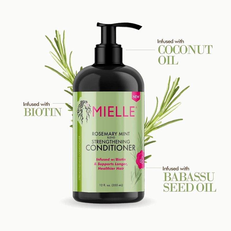 Mielle Rosemary Mint Biotin Shampoo & Conditioner Set | Promotes Stronger, Healthier Hair - 2 PCS