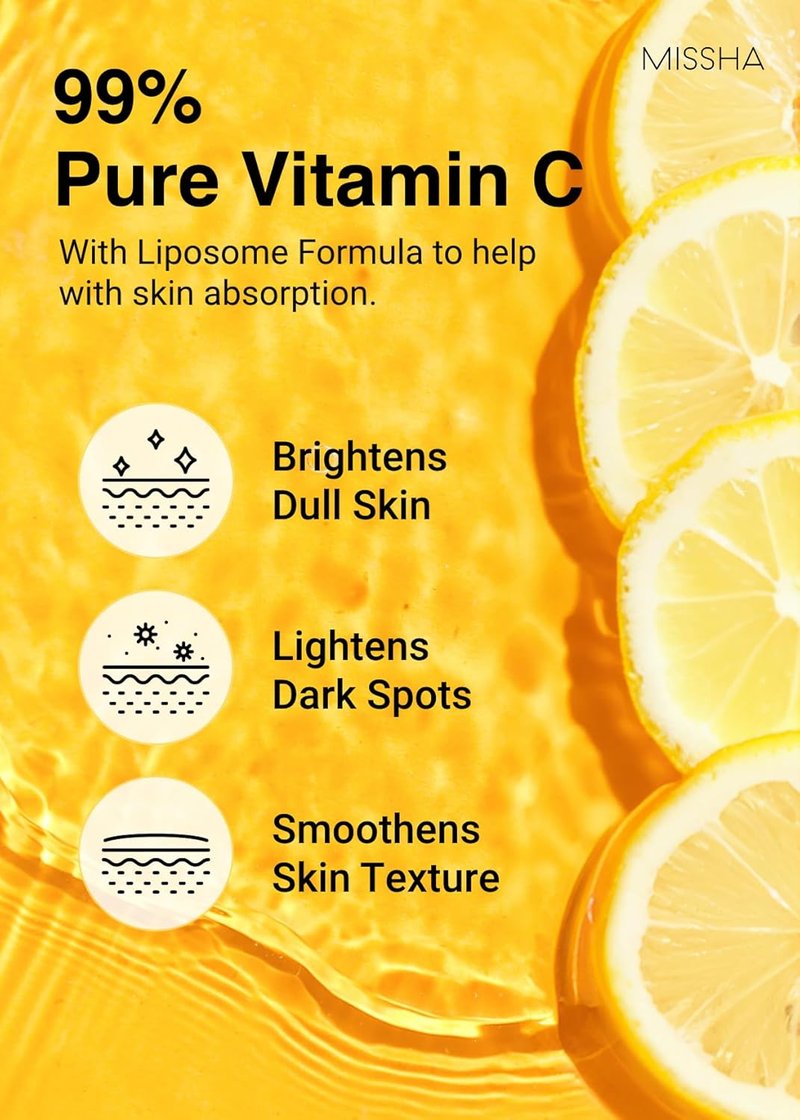 MISSHA Vita C Tone Up Ampoule Toner Pads (80 pads) Exfoliating, Spot Treatment Pads with Vitamin C, Hyaluronic Acid, Collagen, Hydrating