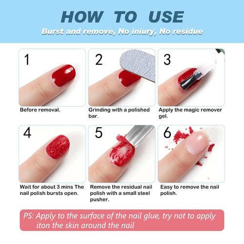 Gel Nail Polish Remover, (2pcs) Gel Polish Remover for Nails, No Need for Foil, Quick & Easy Polish Remover In 3-5 Minutes, No Need Soaking Or Wrapping-15ml