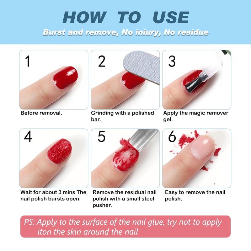 Skiennix Gel Nail Polish Remover - Quick & Easy 2-Piece Set | No Foil Needed, 15ml Each