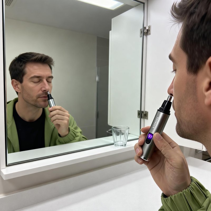 Ear and Nose Hair Trimmer - Portable, Easy-Clean Grooming Tool for Men & Women
