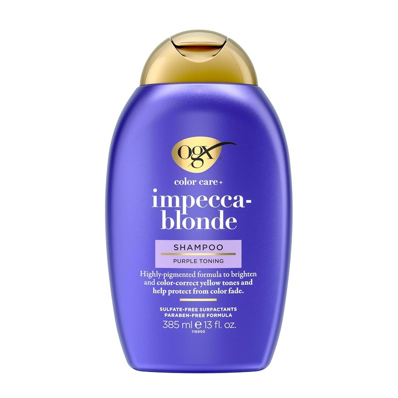 OGX Color Care Purple Shampoo - Highly Pigmented Toning for Blonde & Silver Hair | 13 fl. oz