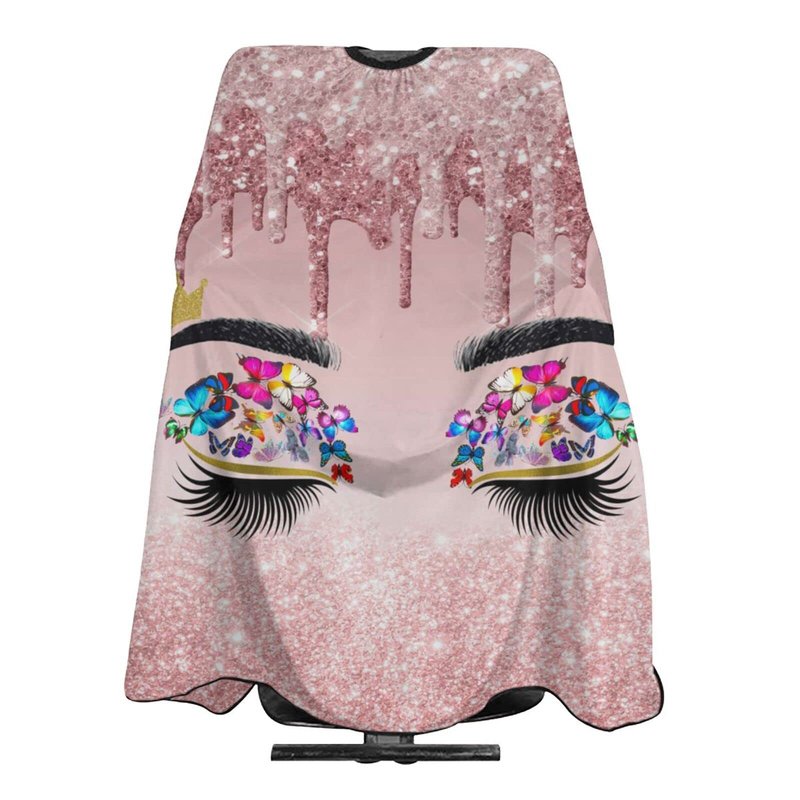 Carwayii Barber Cape Hello Glitter Gorgeous Eyelash Salon Apron Hair Cutting Cape Barbershop Kits For Women-55''X66''