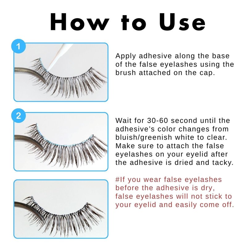 D-UP False Eyelash Glue, Quick-Setting Lash Glue for Eyelash Extensions, Easy-to-Use Eyelashes Strips for Beginners, Strong Hold Lash Extension, Seamless Finish, Made in Japan, 502, Clear