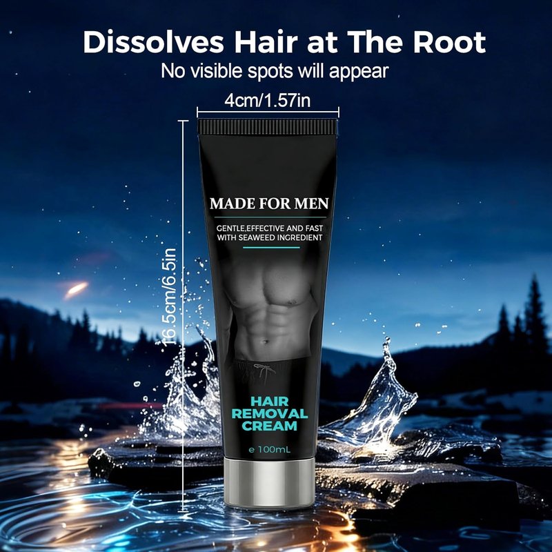Fast-Acting Body Hair Removal Cream for Men, 2026 Upgraded Men’s Hair Removal Cream for Male Grooming, Gentle Moisturizing Soothing Depilatory Cream for Arms Legs Chest Underarms (3, 100ml)