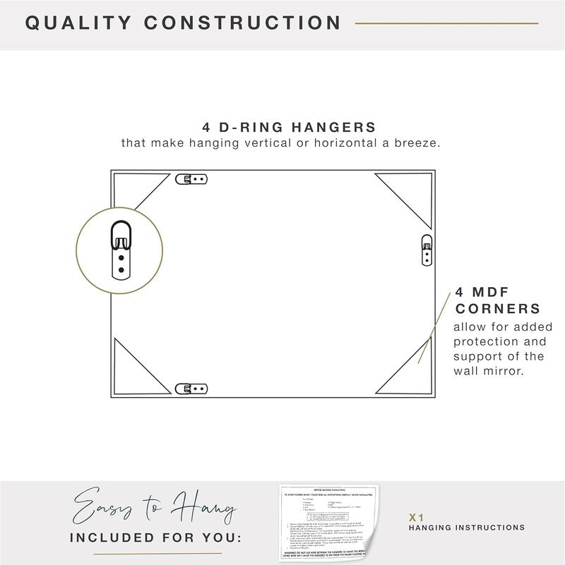 MCS Wall Mirror - Micro Rope Design with Brushed Nickel Finish | 20x30 Inches