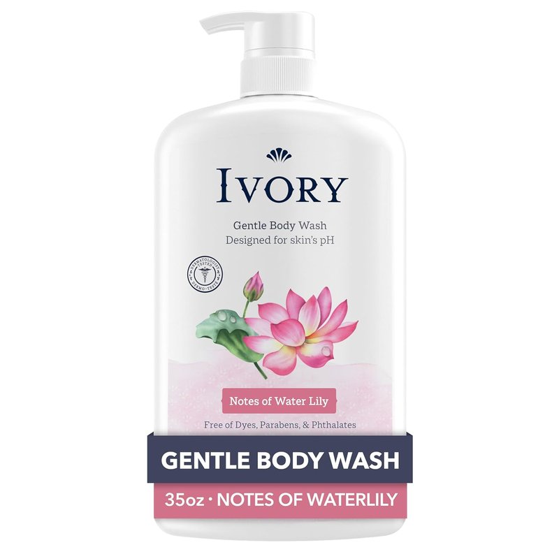 Ivory Body Wash - Gentle Family Formula with Water Lily Scent | 35 oz, Free of Dyes & Parabens