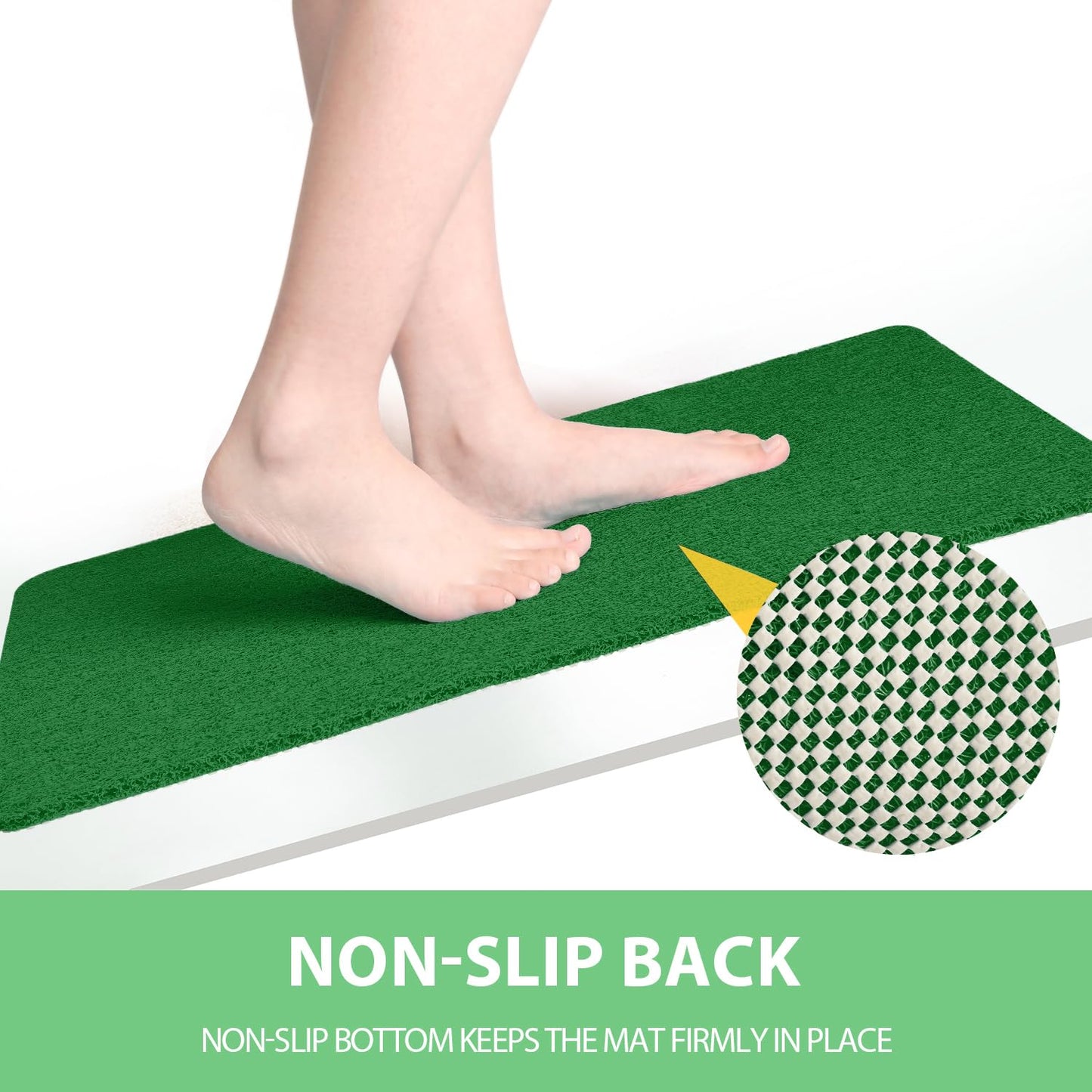 Hargiis Non-Slip Bathtub Mat, Anti Slip Shower Mat, Fast Drying Bathtub Mats, Foot Scrubber Mat, Anti Slip Mat for Tub, Floor, Bathroom, Kitchen, Home, Hotel (Dark Green 32"×17")