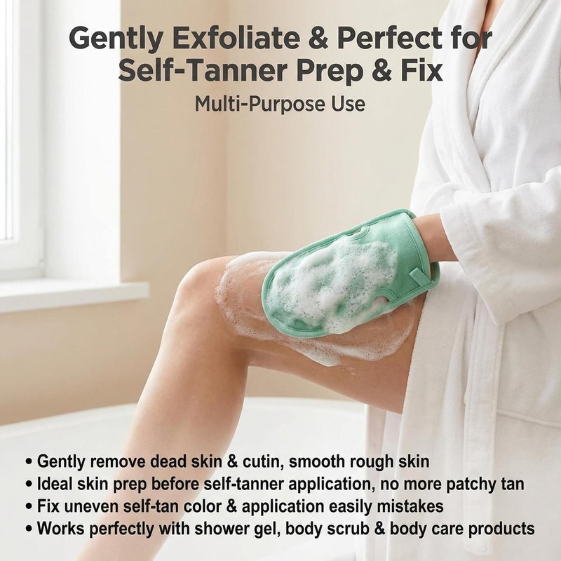 Erioctry 3PCS Reusable Bathing Shower Mittens Soft Back Rubbing Gloves Exfoliating Body Wash Massage Spa Mitt for Adult and Kids Family (Color Random)