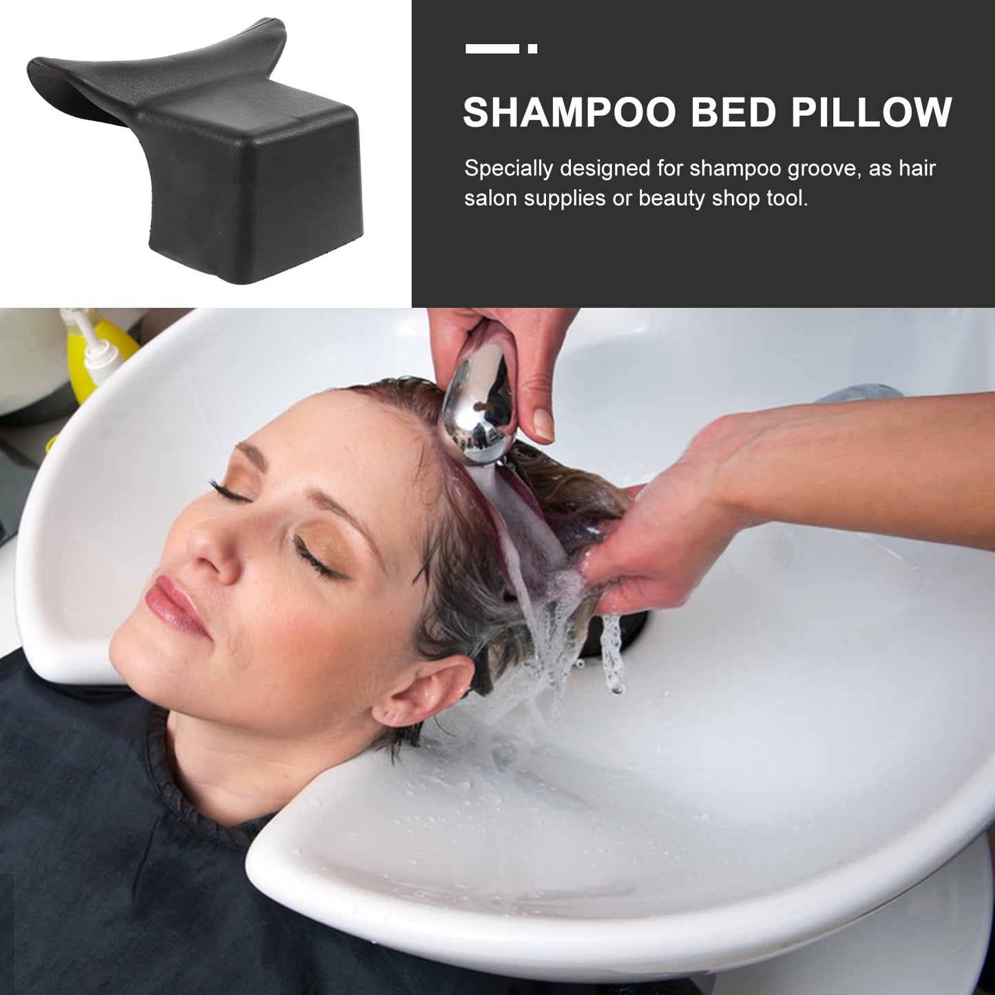 Healvian Shampoo Bed Pillow for Salon Hair Washing Waterproof Neck Cushion 8.66X5.90X4.72 Inch Soft Hair Wash Bowl Pad Comfortable Neck Support for Spa and Salon Use