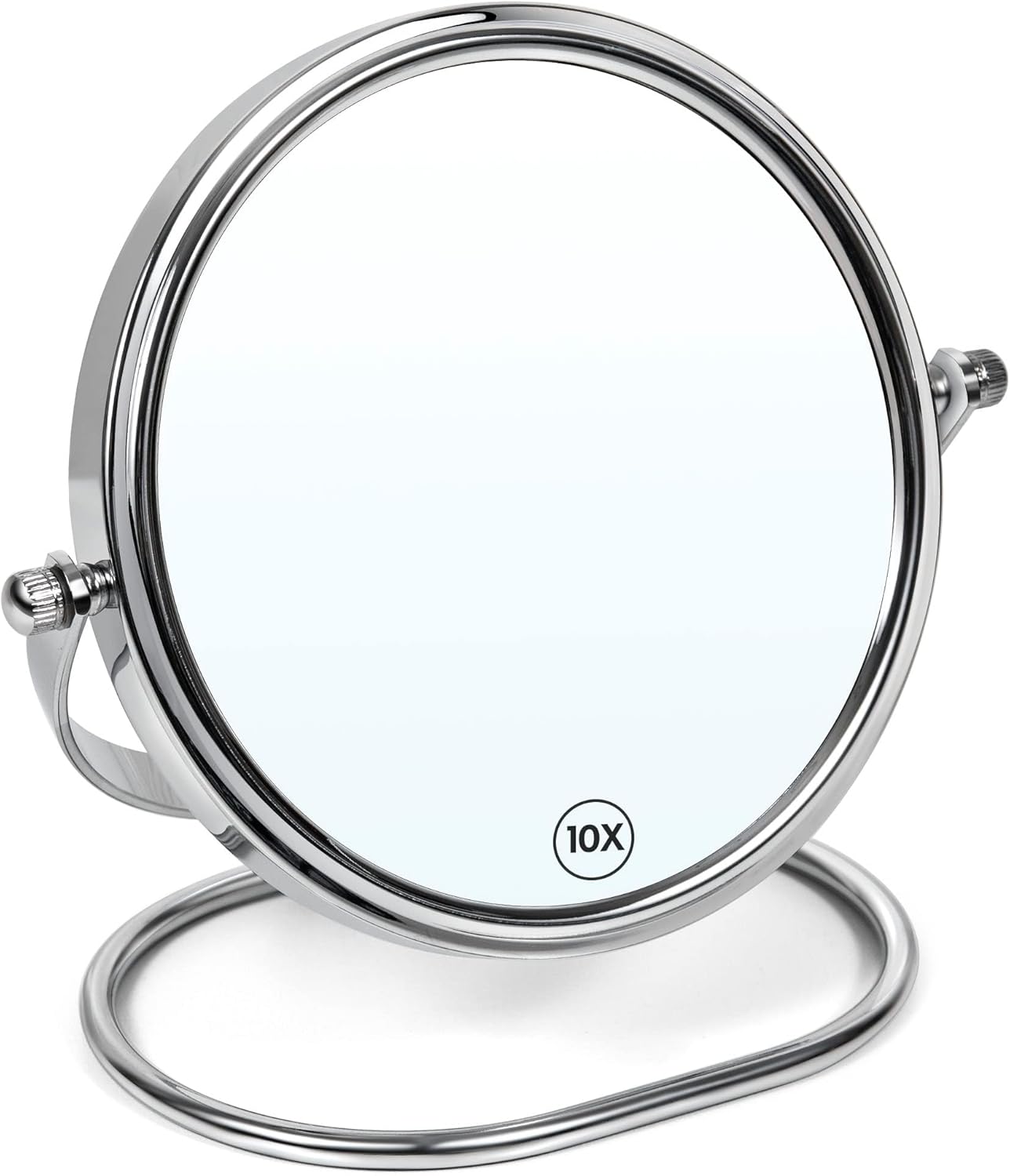 Skiennix Portable Folding Travel Makeup Mirror - 1X/10X Double-Sided 360° Swivel | Handheld & Wall Hanging with Travel Bag