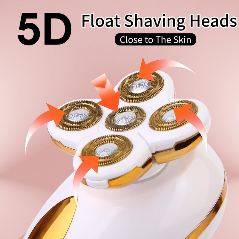 Electric Razors for Women, 5 in 1 Painless Rechargeable Dusk Shaver Womens, Women's Shavers Everything, Lady Leg/Bikini/Face Hair Removal Products, Female Wet Dry Shaving Machine