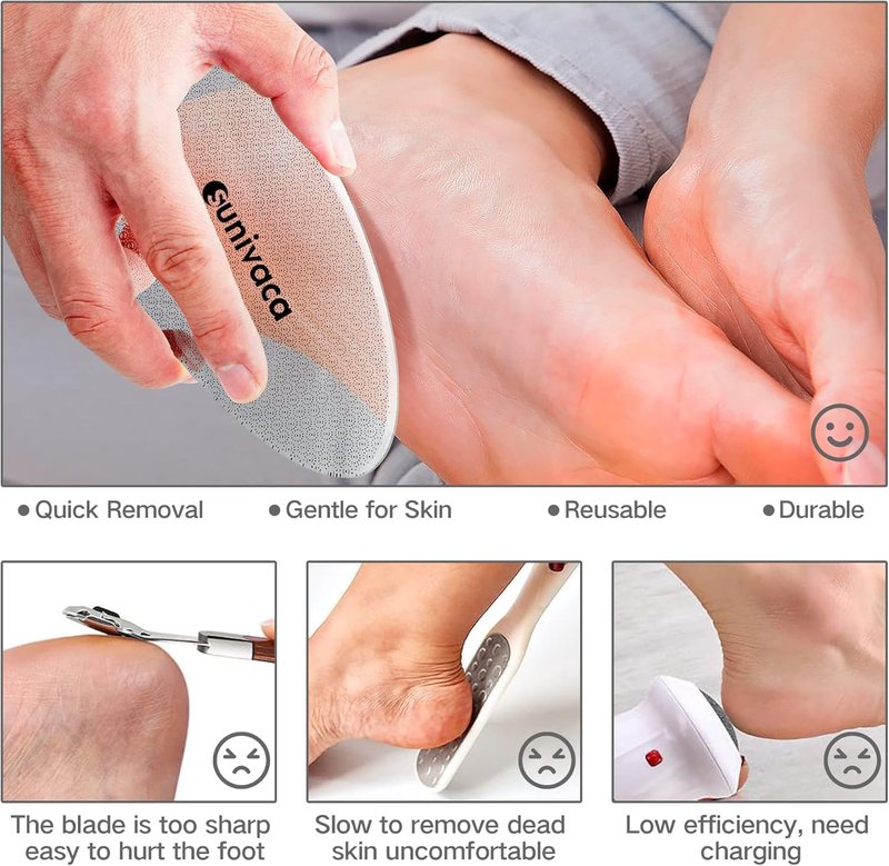 Glass Foot File Callus Remover - Professional Pedicure Tool for Dead Skin & Diabetic Feet | Heel Scraper & Pumice Stone