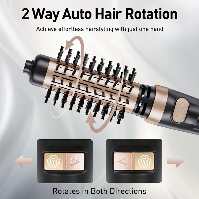 Beautimeter Hair Dryer Brush - 3-in-1 Rotating Blow Dryer Styler with 2-Inch & 1.5-Inch Brushes