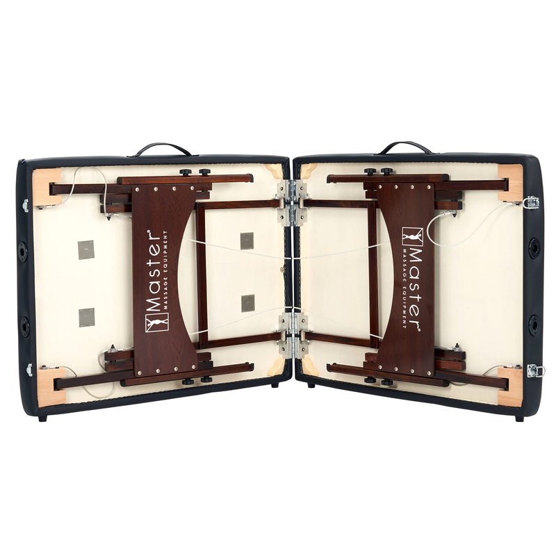 Master Massage 28" Argo Portable Massage Table in Black with Walnut Legs- Spa Bed for Tabletop Exercise & Massage- Beauty Bed Tattoo Bed- Lash Table