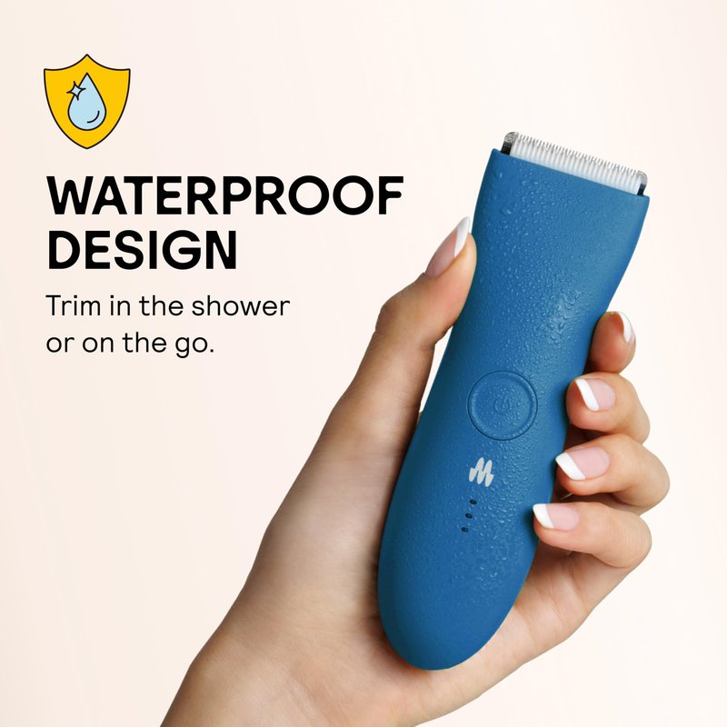 MERIDIAN The Trimmer Original - Body Hair Trimmer for Men, Electric Shaver for Pubic Hair, Chest, Legs & Bikini, Waterproof & Rechargeable, Ocean
