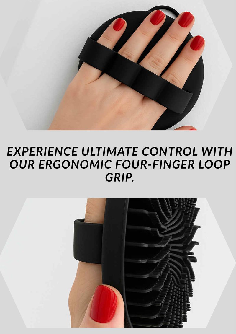 Hygienic Silicone Body Scrubber, Exfoliating Body Scrubber for Sensitive Skin, Eco Friendly Shower Scrubber for Body, Silicone Body Brush for Showering (Black)