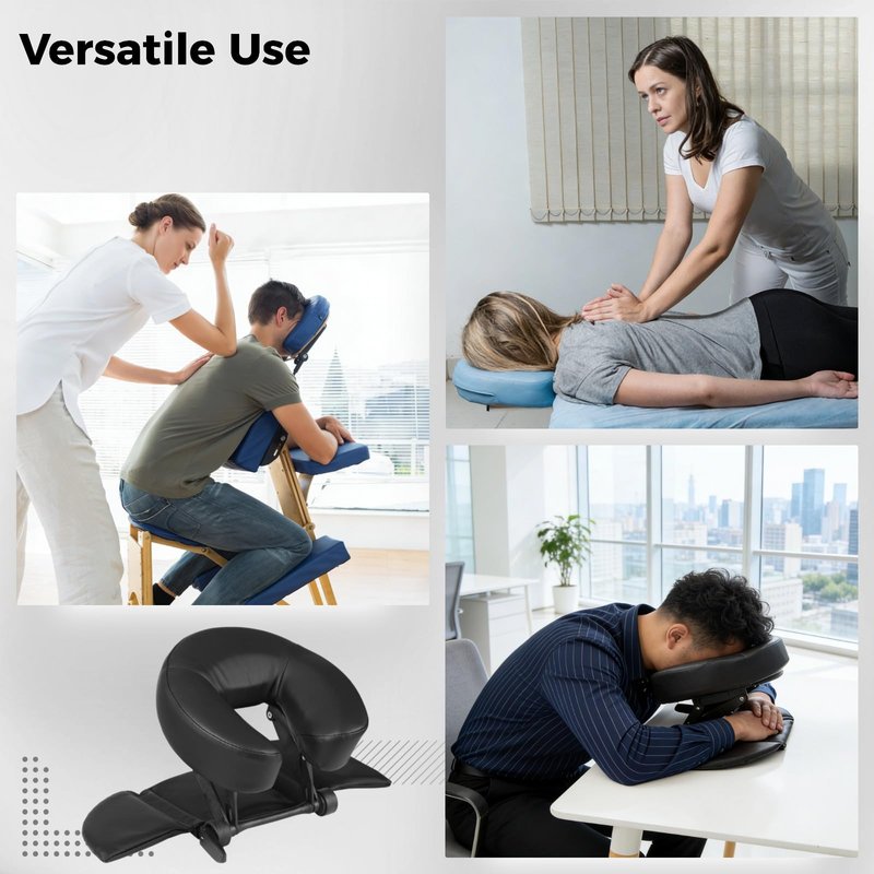 NIMBLOOM Face Down Tabletop Massage Kit, Adjustable Massage Table Headrest, Ergonomic Face Cradle Pillow with Arm Rest Pads, Breathable Memory Foam Face Pillow for Desk Bed Spa Table, 11 x 7.1 in