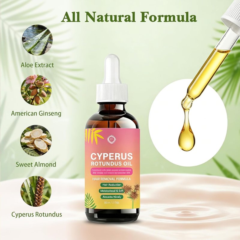 Natural Cyperus Rotundus Oil for Hair Removal - Soothes Skin & Hydrates | 2 fl oz