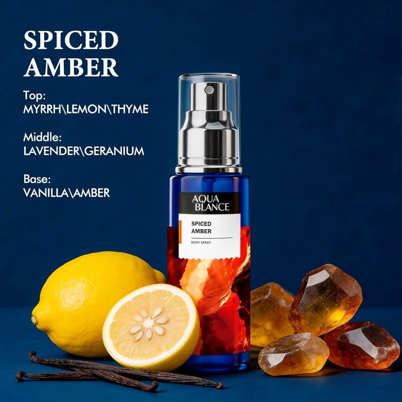 AQUA BLANCE Men's Body Spray - Long-Lasting Fragrance Gift Set | Travel Size 3-Pack, 60ml Each