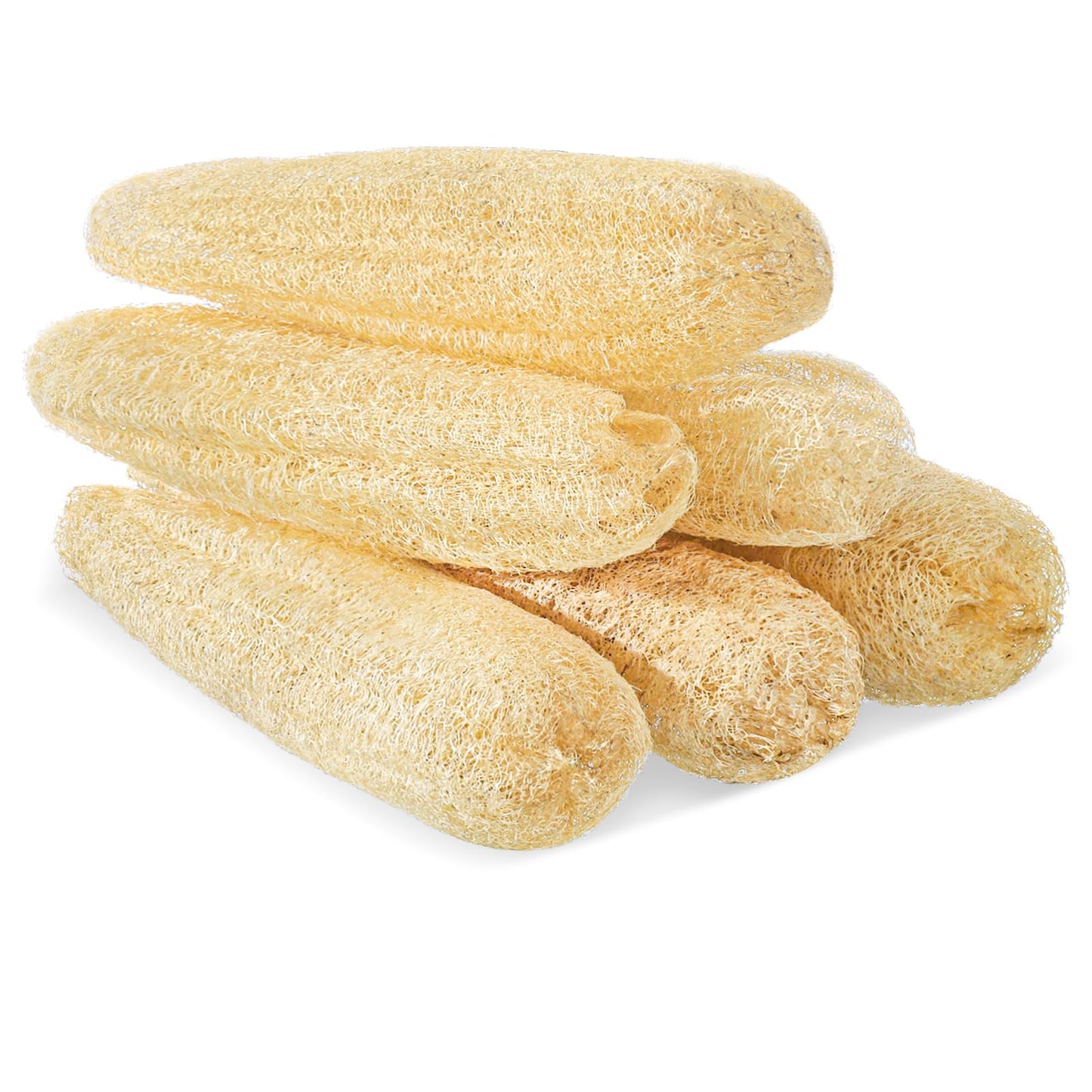 ZhouBoat 6 Pack Natural Loofah Sponge 13.8-15.7 Inch for Kitchen Bath & Body Scrub Organic Exfoliating Sponge for Dishes Skin Men Women