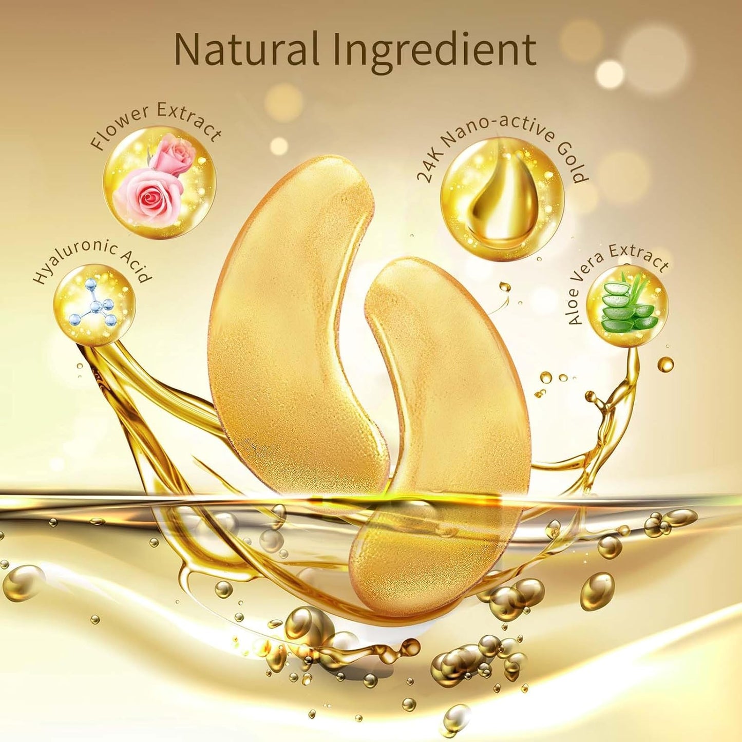 Under Eye Patches - 40 Pairs Anti-Aging Eye Masks with 24K Gold & Hyaluronic Acid | Reduce Dark Circles & Puffiness