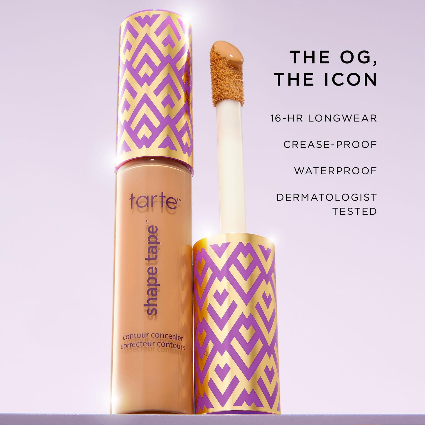 tarte shape tape concealer & brush – Instant Full Coverage for Under Eye, Dark Circles, Redness & Discoloration, Dermatologist-Tested, Vegan, Cruelty-Free, full size, 29N light-medium