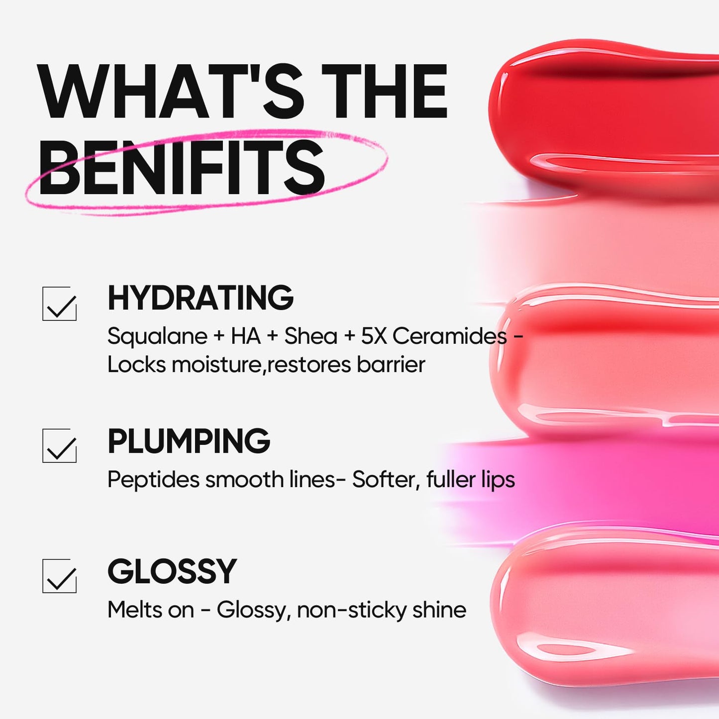 SKINTIFIC Peptide Brightening Lip Serum, Hydrating & Plumping Tinted Lip Gloss, Moisturizing Lip Balm with Polypeptides & Squalane for Glossy Sheer, Smooth Lips(10U Toast Brick)