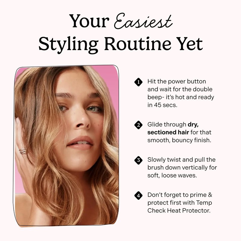 Mane Large Heated Round Brush - 1.77 Inch Thermal Brush for Voluminous Blowouts | Ionic Technology & Anti-Tangle Bristles