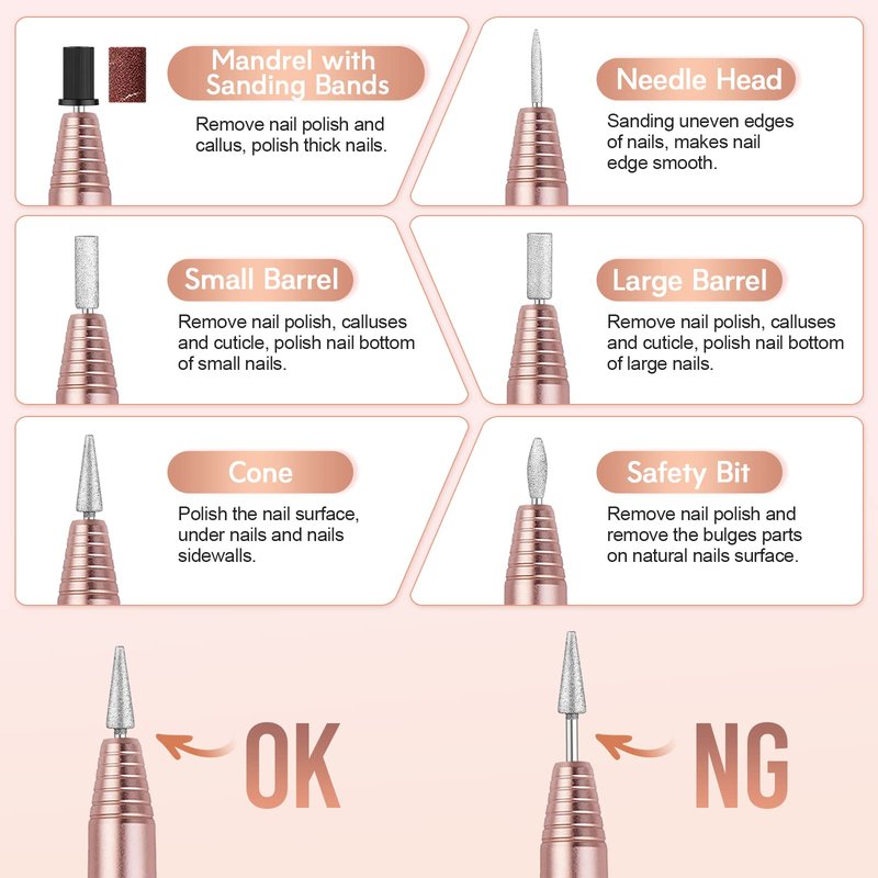 20000RPM Electric Nail Drill Compact Portable Efile Professional Manicure Pedicure Nail File Drill Kit for Acrylic, Gel Nails and Home Salon Use