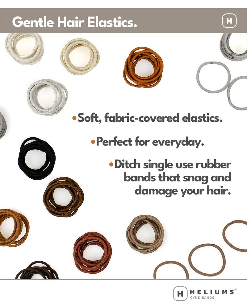 Heliums Small Hair Ties - No Damage Mini 1 Inch Elastics in Auburn Red | 48 Count for Thin Hair & Kids