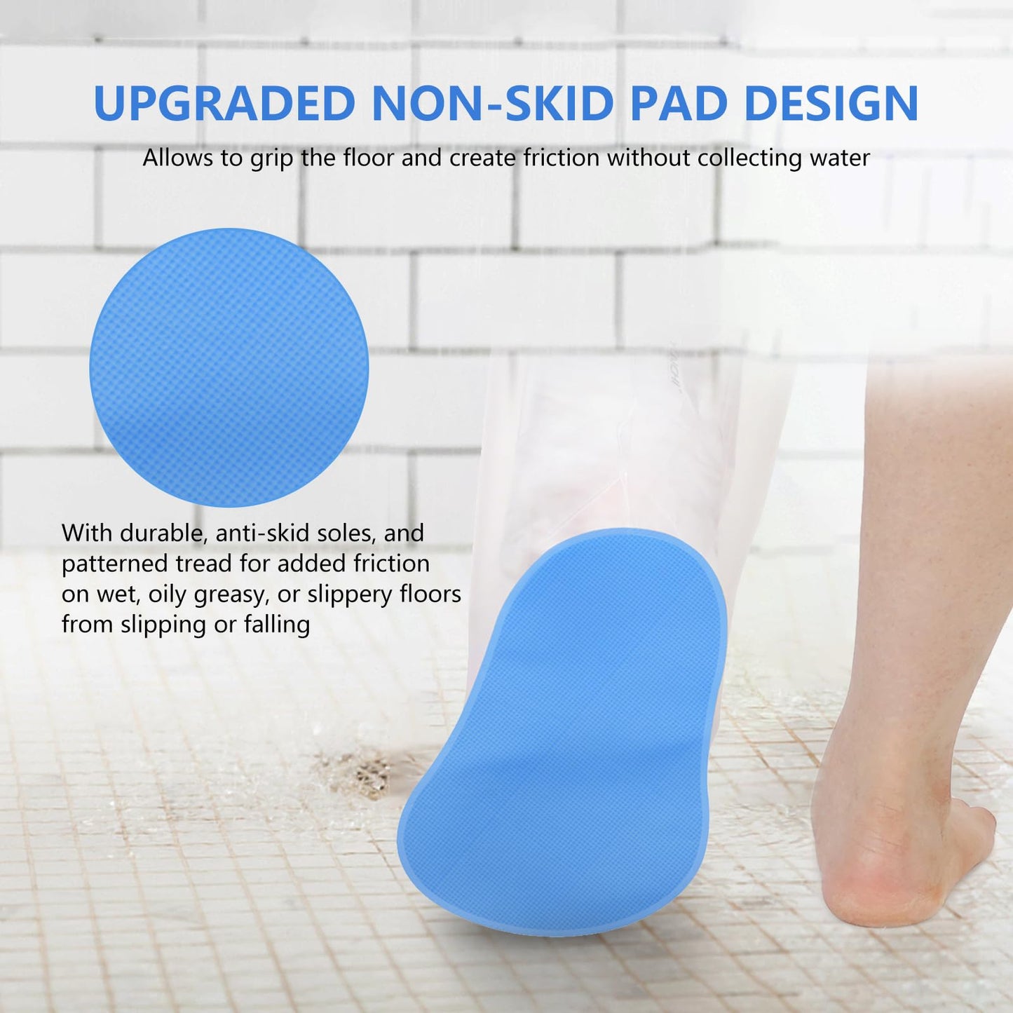 YUNCHI Waterproof Extra Wide Leg Cast Cover for Shower Adult After Surgery with Non-Slip Bottom, Extra Large Watertight Foot Cast Protector for Plus Size Adults Large Casts Surgery Shower Boots