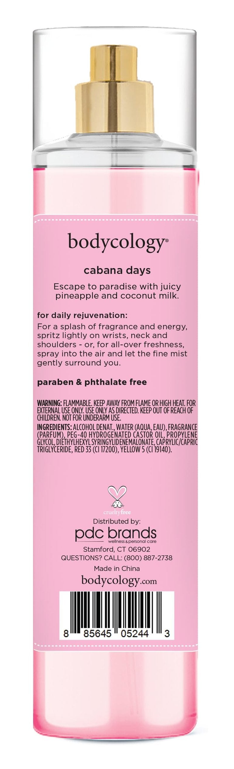 Bodycology Long-Lasting Fragrance Body Mist, Cabana Days, 8 fl oz