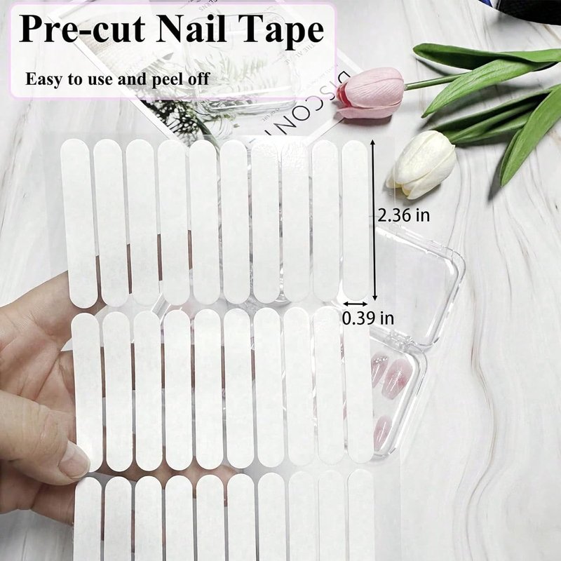 Press On Nail Storage Box - 12pcs Clear Acrylic Organizer with Adhesive Tape | Ideal for Nail Salons