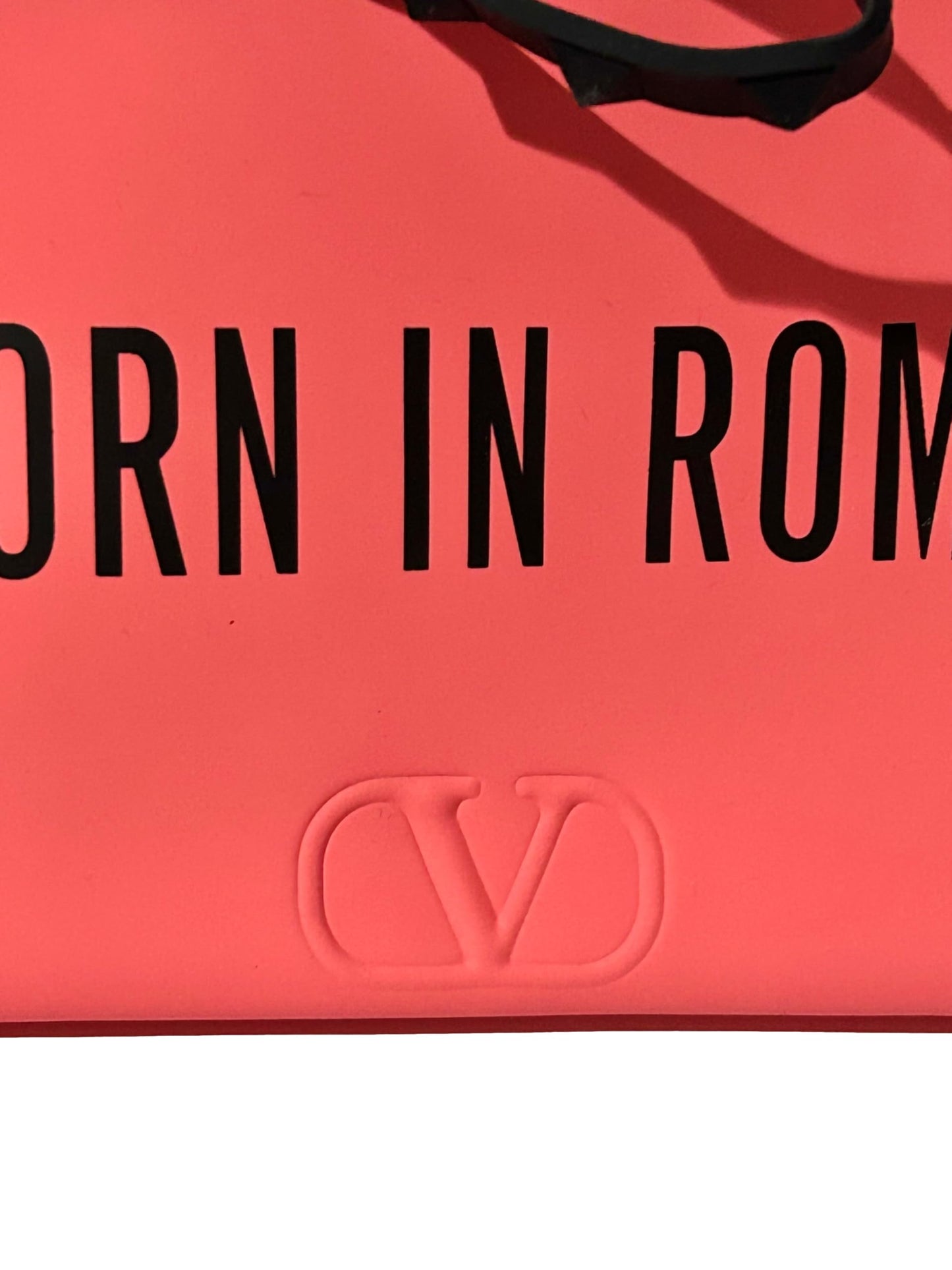 Valentino BORN IN ROMA Pink Coral Small Flat Makeup Cosmetic Gift Wristlet Pouch Approx 7L x 4.5 (4180)
