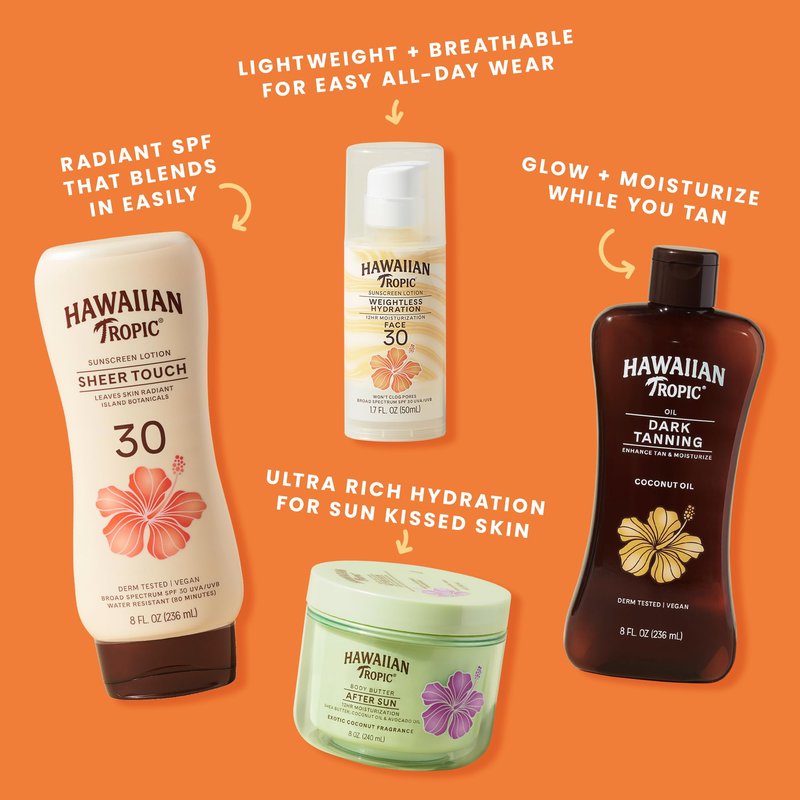 Hawaiian Tropic Weightless Hydration Clear Spray Sunscreen SPF 30, 6 oz | SPF 30 Sunscreen Spray, Sunblock, Oxybenzone Free, 6 oz each Twin Pack