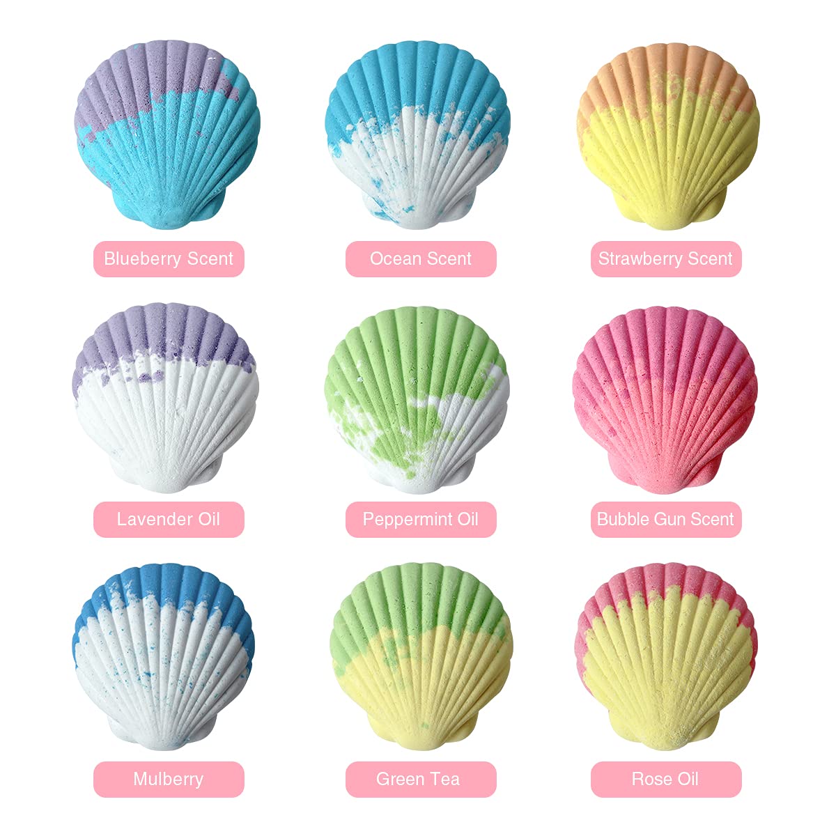 Clear&Fresh Magic Shell Bath Bombs for Kids with Surprise Jewelrys Inside, 9 Extra Large Bath Salts with Calming and Long Lasting Scent, Natural Bubble Bath Bombs for Girls Sensitive Skin