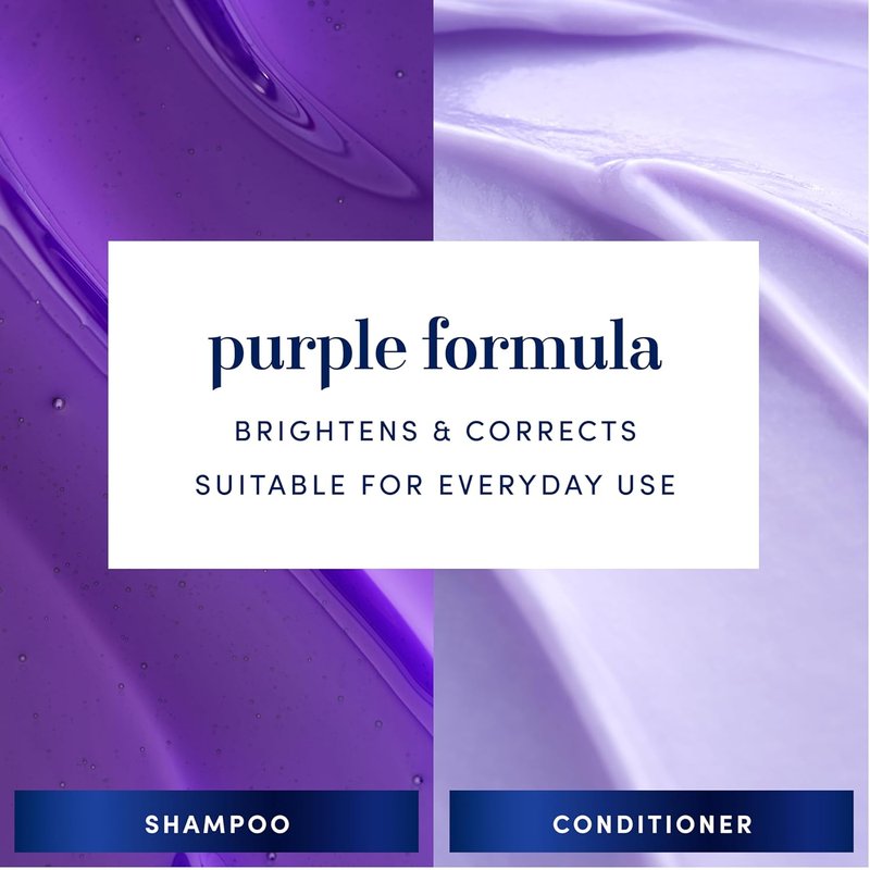 Biotin-Infused Purple Shampoo & Conditioner Set - Anti-Brassiness for Grey Hair | 12.8 Fl Oz Each, 2 Pack