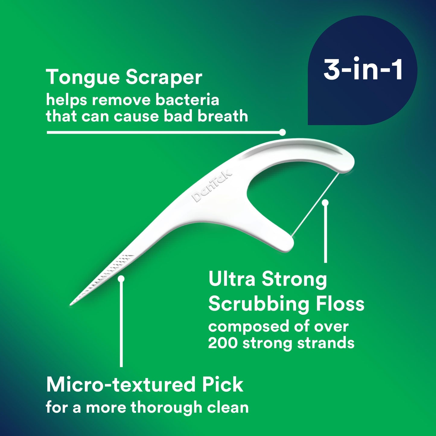 DenTek Advanced Clean Floss Picks with No Break & No Shred Dental Floss, Plaque Remover, 90 Count