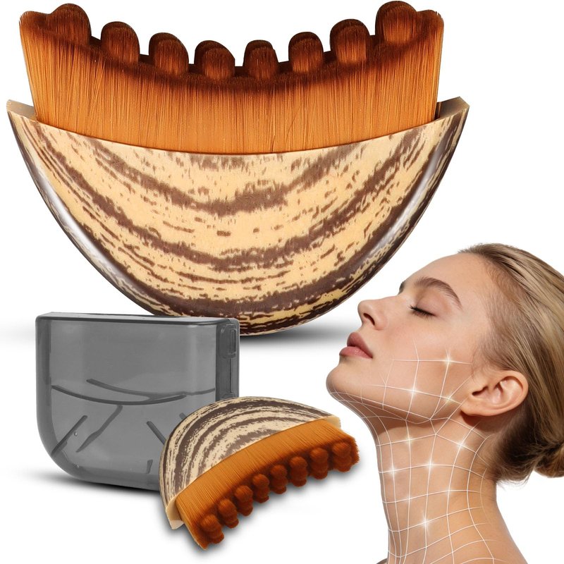 Pnctho 2026 New Lymphatic Contour Face Brush,lymphatic drainage massager for Chin & Neck, Jawline & Neck Lymphatic Massage Brush for Contouring, De-Puffing & Smoother Skin, Skin Firming