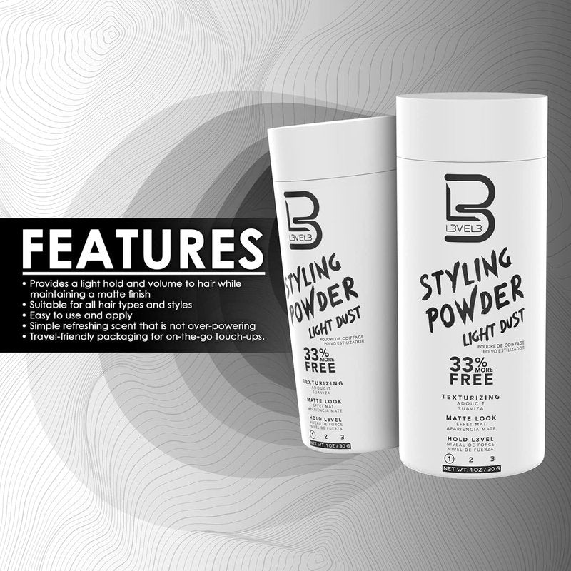 Light Hold Styling Powder - Natural Matte Finish for Texturizing & Volumizing Hair | 30 Grams