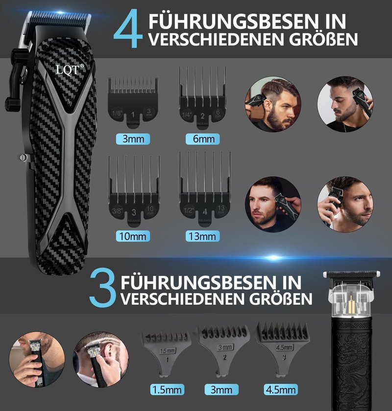 Hair Clippers for Men - Professional Cordless Grooming Kit with LCD Display | Beard Trimmer & Barber Clipper Set