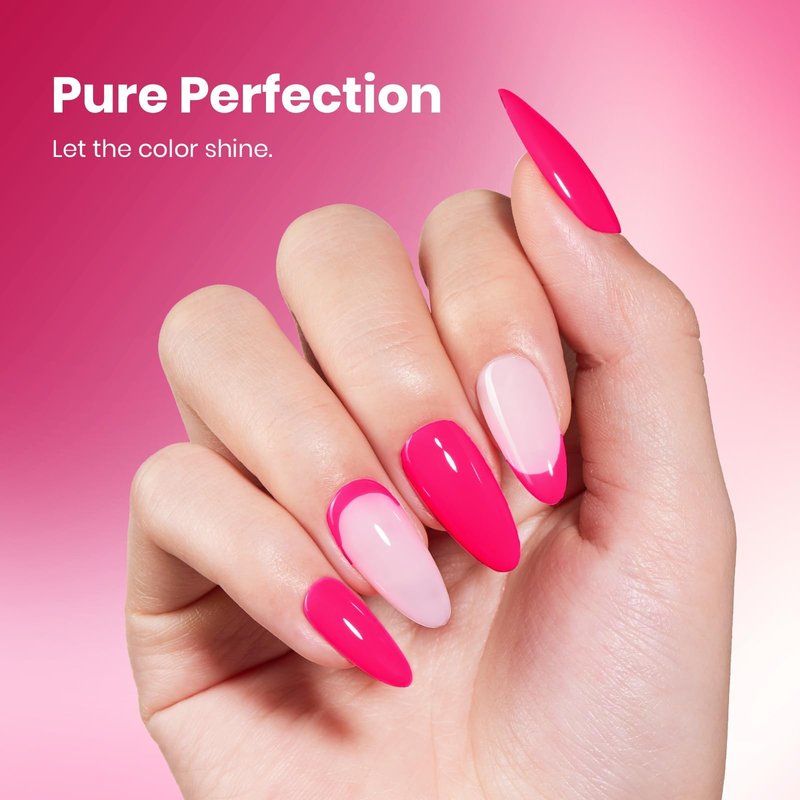Beetles Hot Pink Gel Polish - Wild Tulips 15ML/0.51FlOz, Neon Pink Gel Polish, Same Color Same Bottle STAY SHINING Series, Soak Off UV LED Lamp Nails Art Manicure Salon DIY Home Spring & Summer Nails