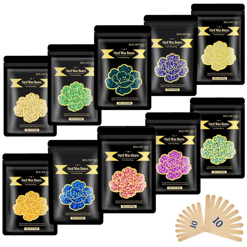 Skiennix Hard Wax Beads - 2.2lb Multi-Color Wax Beans for Full Body & Sensitive Skin Waxing