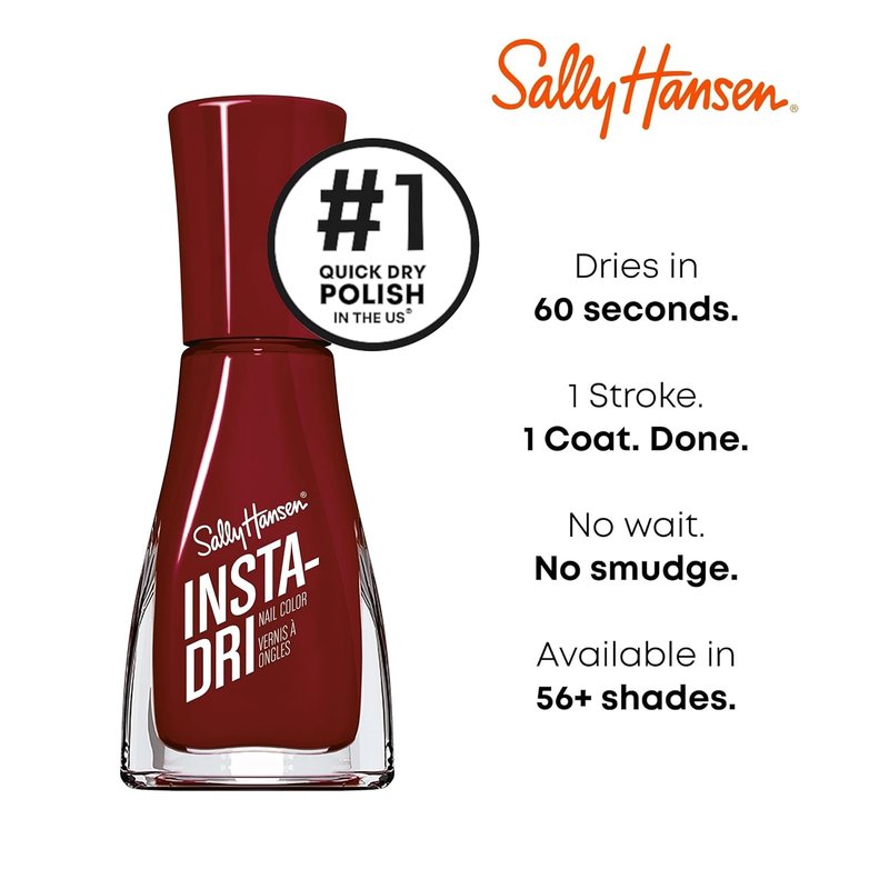 Sally Hansen Insta-Dri, Cinna-Snap, Quick Dry, Long Lasting, Opaque, Shiny Red Nail Polish