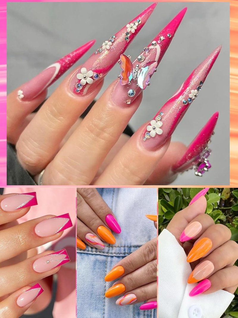 Regine Switzerland Gel Nail Polish Kit - Macaron Orange & Pink French Manicure Essentials