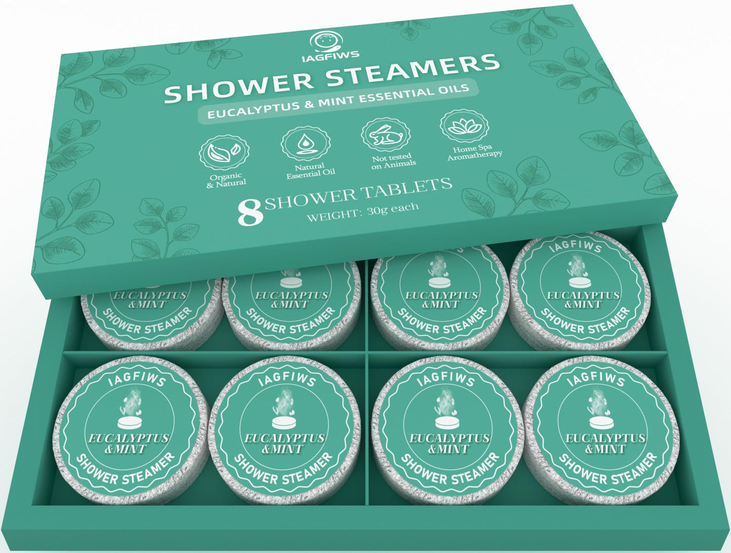 Shower Steamers Aromatherapy Gifts for Women & Men, Fathers Day Gift for Dad Husband from Wife Daughter, 8-Pack Shower Bombs Eucalyptus & Mint Essential Oil, Relaxation & Self Care